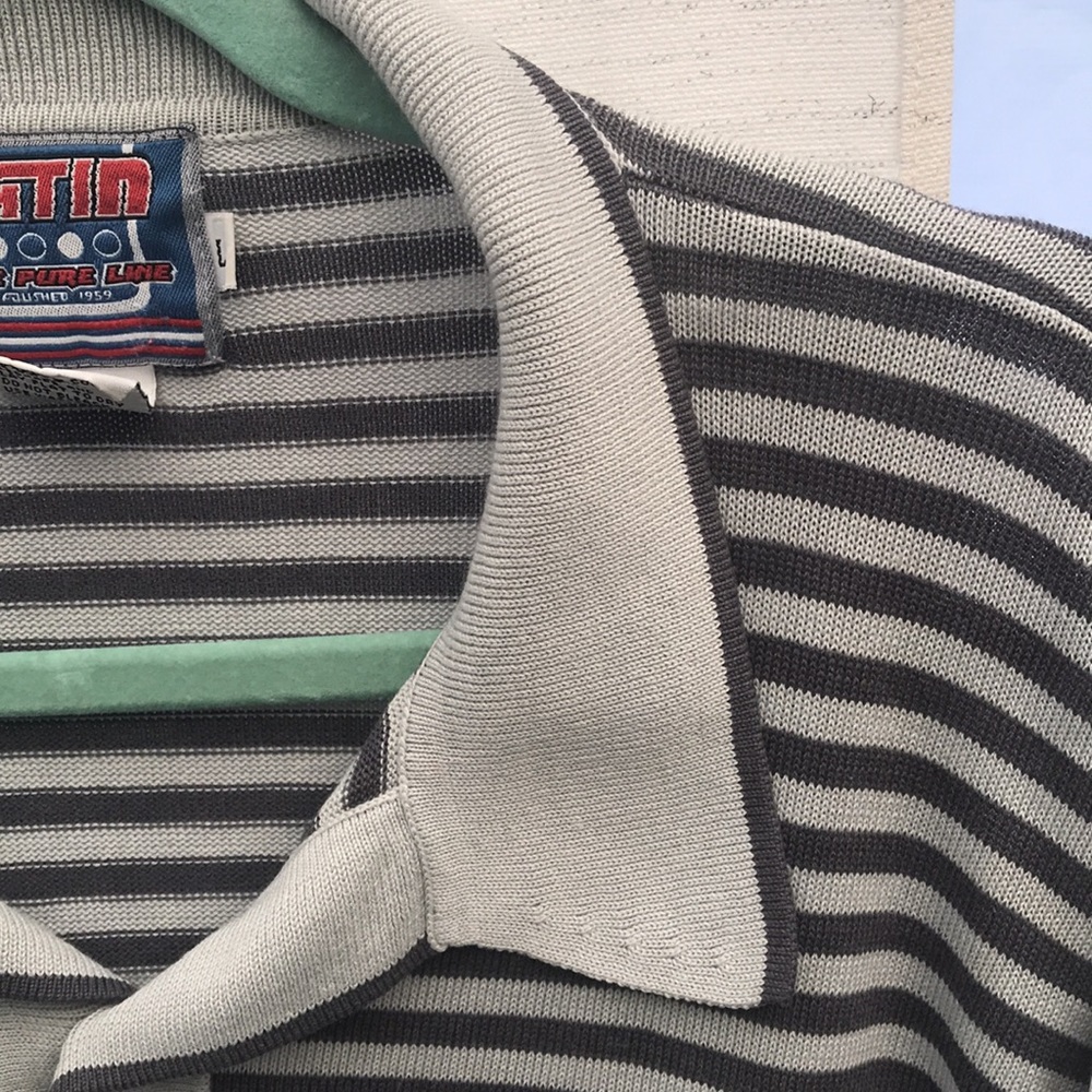 Collared men shirt size L gray & dark gray striped by Katin the pure line - Picture 5 of 10